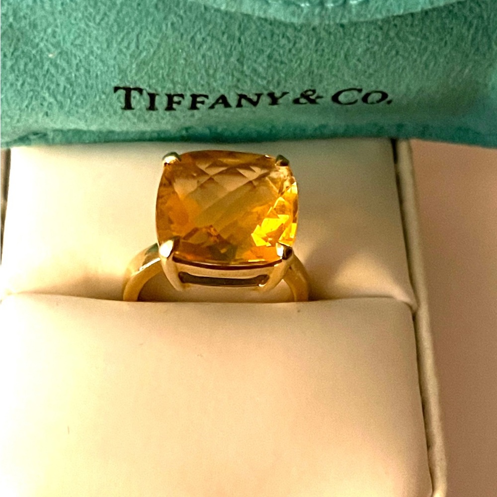 Tiffany & Co 13.40ct Citrine Ring 18k Gold